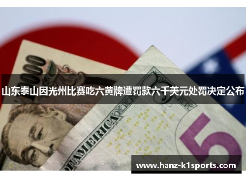 山东泰山因光州比赛吃六黄牌遭罚款六千美元处罚决定公布