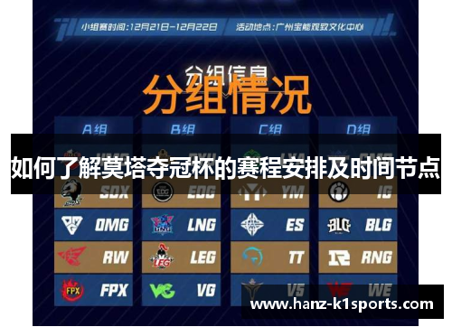 如何了解莫塔夺冠杯的赛程安排及时间节点